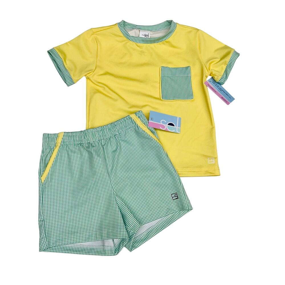 NWT SET 2T Yellow & Green Short set